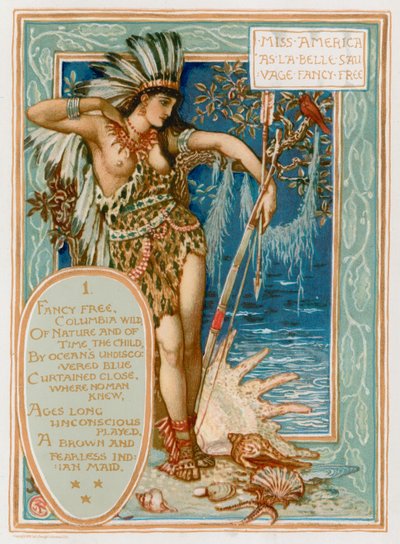 Miss América como La Belle Sauvage Fancy Free de Walter Crane